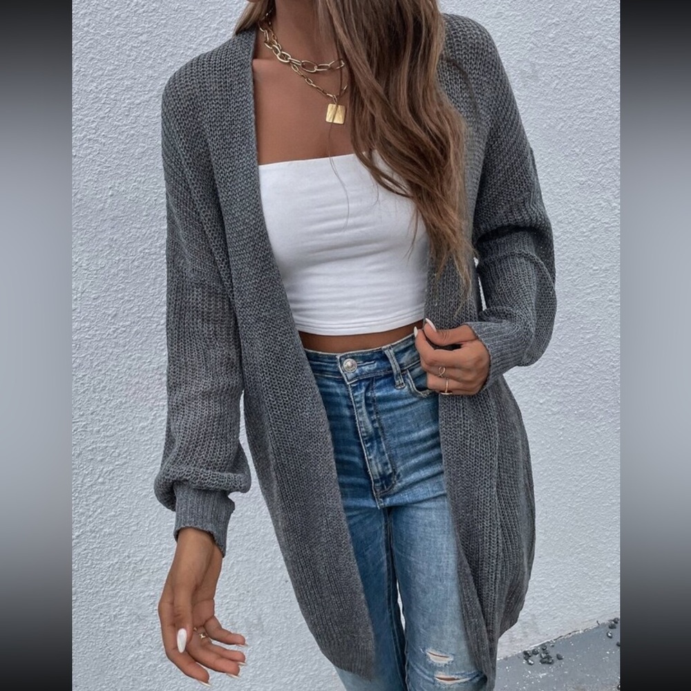 Rib-knit cardigan